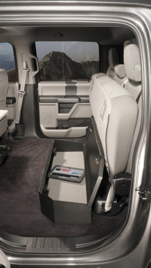 Ford F-150 Underseat Lockbox - Rear - Tuffy Products - 2/3 Length with Keyed Lock - `15-`24